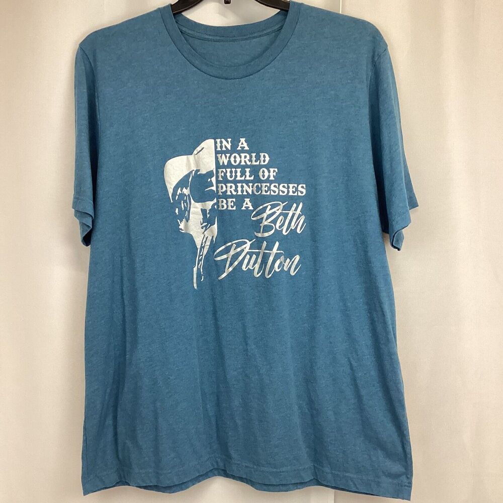 Yellowstone Beth Dutton Princess Silver Graphic Women’s T-Shirt Blue Size 2XL